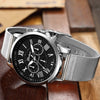 GENEVA Men Steel Mesh Belt Fashion Business Leisure Quartz Watch