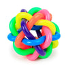 Colorful Belts Woven Rubber Ball Dog Toy