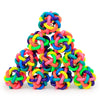 Colorful Belts Woven Rubber Ball Dog Toy