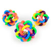 Colorful Belts Woven Rubber Ball Dog Toy