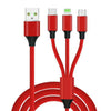 3 in 1  Type-C + 8 Pin + Micro USB Data Charging Cable+3 USB Fast Wall Charger for iPhone / Samsung / Huawei
