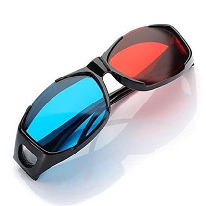 Blue and Red 3D Eyeglasses Cyan Anaglyph Simple Style Extra Upgrade Style To Fit Over Prescription Glasses for Movies Games