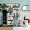Nostalgic Wooden Door Polyester Shower Curtain Bathroom  High Definition 3D Printing Water-Proof