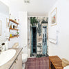 Nostalgic Wooden Door Polyester Shower Curtain Bathroom  High Definition 3D Printing Water-Proof