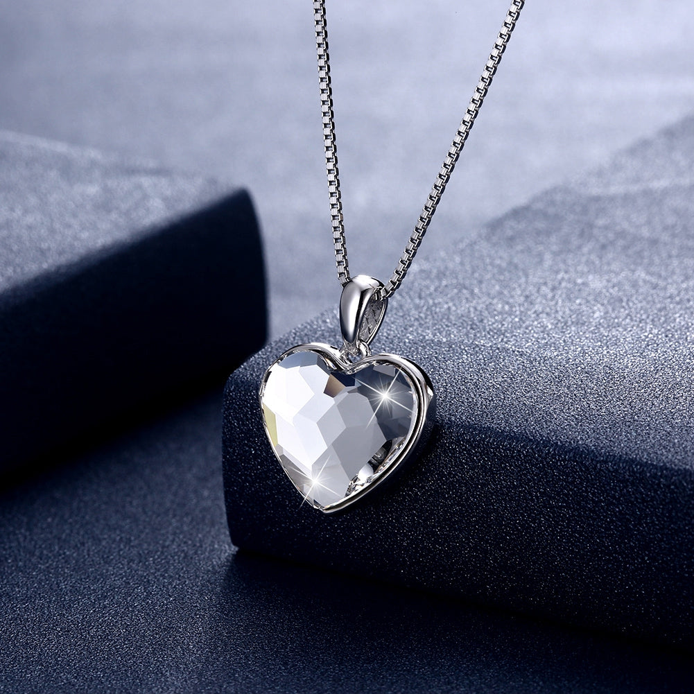 Heart-Shaped Reversible Crystal Necklace