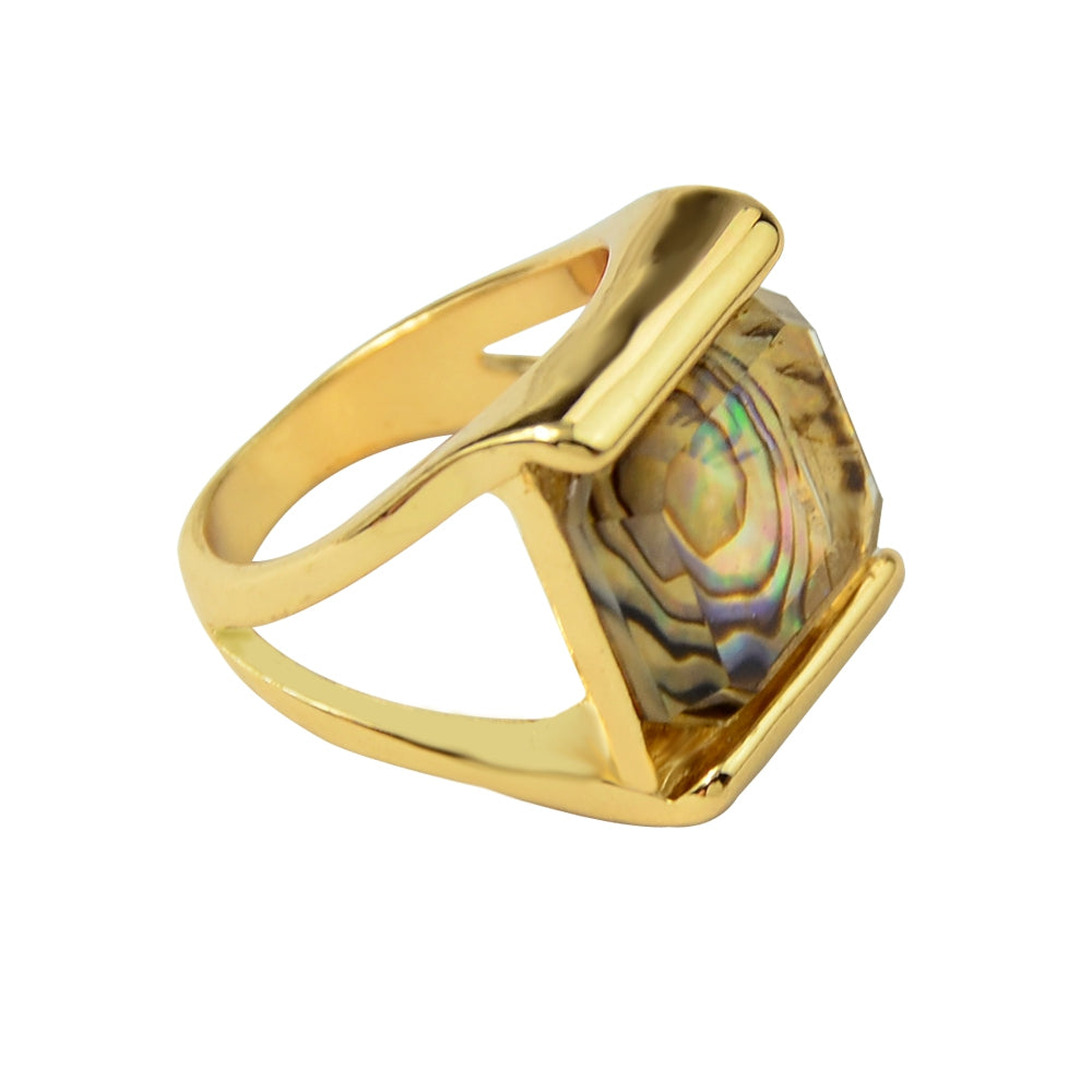 Fashion Gold Large Geometric Mother Stone Ring 1PC