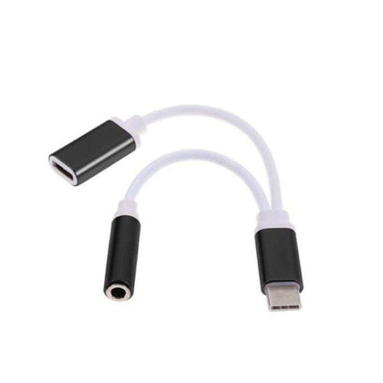 Micro USB to USB 3.1 Type-C Adapter + Charger 2 in 1 Headphone Audio 3.5mm Jack Cable