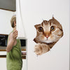 Cats Broken Wall 3D Stereo Effect Sticker Home Removable Wall Sticker