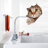 Cats Broken Wall 3D Stereo Effect Sticker Home Removable Wall Sticker