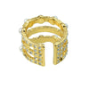 Fashion Gold Multi-layer Openwork Pearl Open Ring 1PC