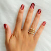 Fashion Gold Multi-layer Openwork Pearl Open Ring 1PC