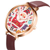 Women Watch Christmas Leather Small Band Analog Quartz Wrist Watch Gift