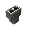 Splitter Connector Ethernet Cable Socket Adapter 8P8C Network