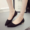 Shallow Mouth Pointed Head Female Small Heel Suede Leisure Shoes