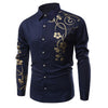 Men's   Autumn Long Sleeve Large Size Casual Print Shirt