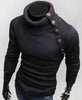 Korean Style Turtleneck Multi-button Long Sleeves Wool Blend Sweater For Men