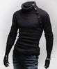 Korean Style Turtleneck Multi-button Long Sleeves Wool Blend Sweater For Men