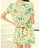 Sweet Scoop Neck Floral Print Short Sleeve Women's Chiffon Dress