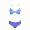 Printed Strip Steel Prop Style Split Bikini Swimsuit