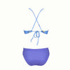 Printed Strip Steel Prop Style Split Bikini Swimsuit