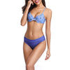 Printed Strip Steel Prop Style Split Bikini Swimsuit