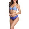 Printed Strip Steel Prop Style Split Bikini Swimsuit