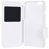 Leather Stripe Pattern Cover Case with Stand and View Window for iPhone 6 black