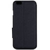Leather Stripe Pattern Cover Case with Stand and View Window for iPhone 6 black