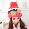 Cute Pearl Embellished Bowknot Decoration Multicolor Beanie Hat For Women