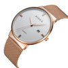 Fashion Simple Stylish Watches Men Stainless Steel Mesh Strap Thin Dial Clock Man Casual Quartz-Watch