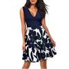 Sexy V Neck Sleeveless Women'S Dress Print Dress