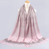 Charming Mixed Polka Dot Print Gradient Color Tassels Scarf For Women