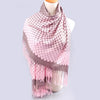 Charming Mixed Polka Dot Print Gradient Color Tassels Scarf For Women
