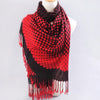 Charming Mixed Polka Dot Print Gradient Color Tassels Scarf For Women