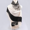 Charming Mixed Polka Dot Print Gradient Color Tassels Scarf For Women