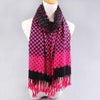 Charming Mixed Polka Dot Print Gradient Color Tassels Scarf For Women