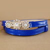 Elegant Rhinestoned Flower Metal Buckle PU Belt For Women