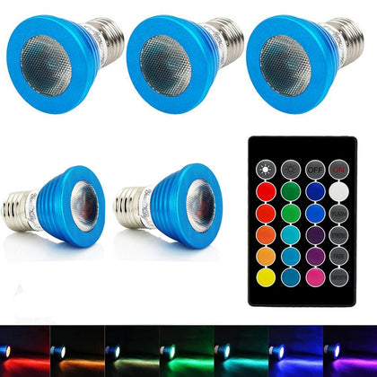 YouOKlight 5PCS E27 3W AC85 - 265V RGB Multicolor LED Spot Bulb with Remote Control