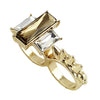 Trendy Solid Color Rivet Embellished Ring For Women
