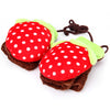 1 Pair Sweet Cartoon Fruit Style Fingerless Gloves with Rope Plush Gloves for Girls Christmas Gift