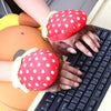 1 Pair Sweet Cartoon Fruit Style Fingerless Gloves with Rope Plush Gloves for Girls Christmas Gift