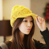 Chic Button Decorated Solid Color Knitted Visor For Women