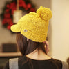 Chic Button Decorated Solid Color Knitted Visor For Women