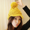 Chic Button Decorated Solid Color Knitted Visor For Women