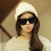 Chic Button Decorated Solid Color Knitted Visor For Women