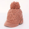 Chic Button Decorated Solid Color Knitted Visor For Women