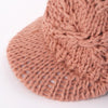 Chic Button Decorated Solid Color Knitted Visor For Women