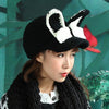 Cute Rabbit Ear Shape Decorated Knitted Baseball Cap For Women