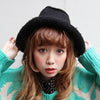 Chic Hemming Design Solid Color Knitted Bucket Hat For Women