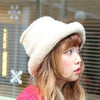 Chic Hemming Design Solid Color Knitted Bucket Hat For Women